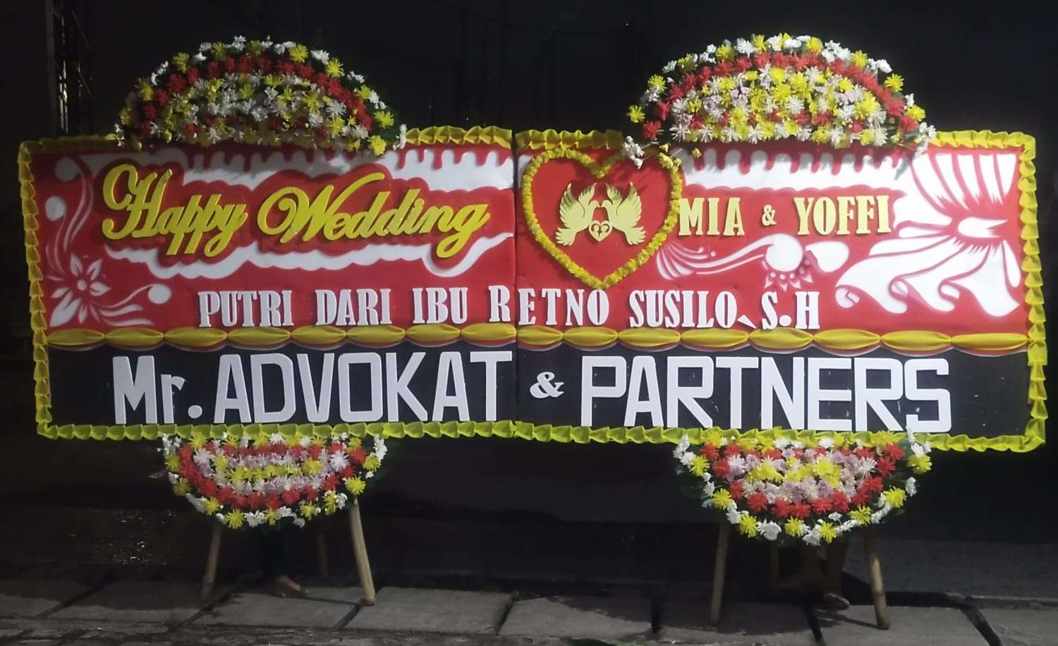 Papan Bunga happy wedding