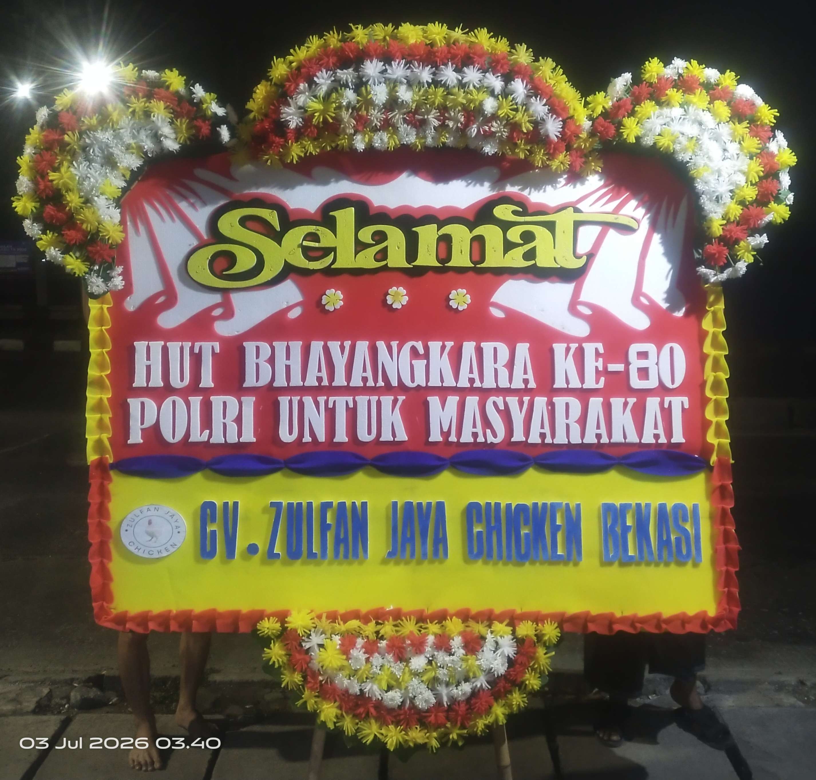 Karangan bunga selamat